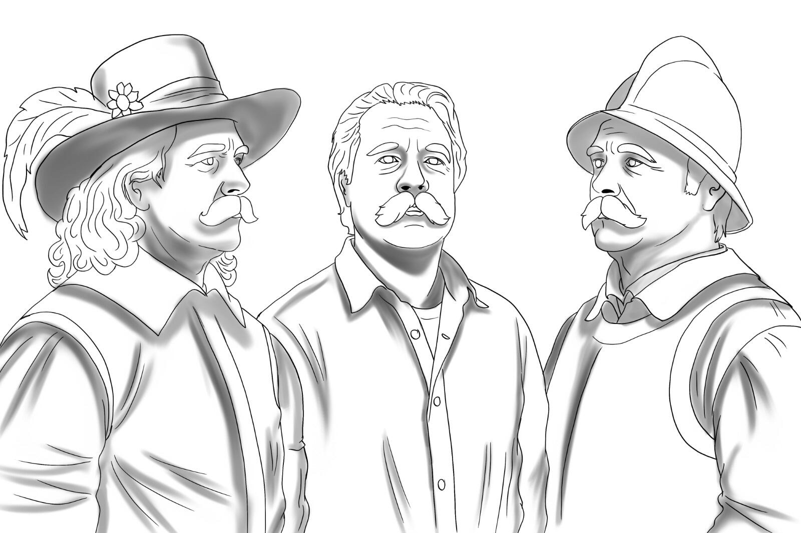 Half Body Scene Commission Sketch