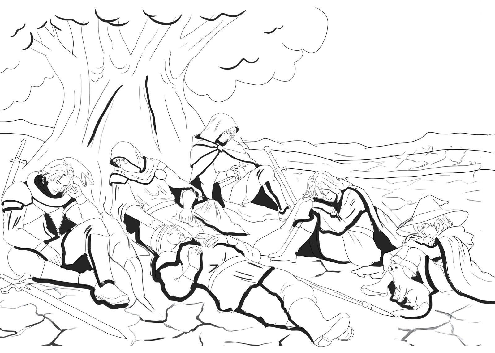 Group Scene Art Commission Sketch